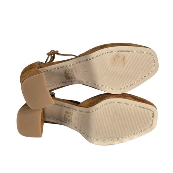 Boden Tan Suede Platform Mary Jane Heels EU 39 US 8.5 Block Heel Made in Spain - Picture 9 of 10